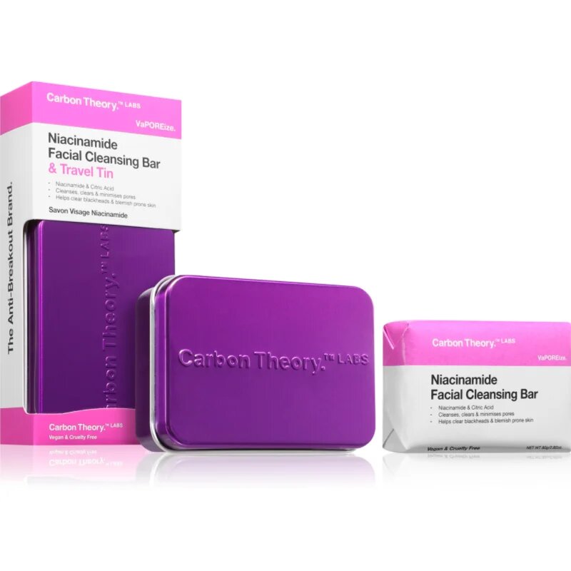 Carbon Theory Vaporeize Facial Cleansing Bar čistilno milo za obraz z niacinamidom 80 g
