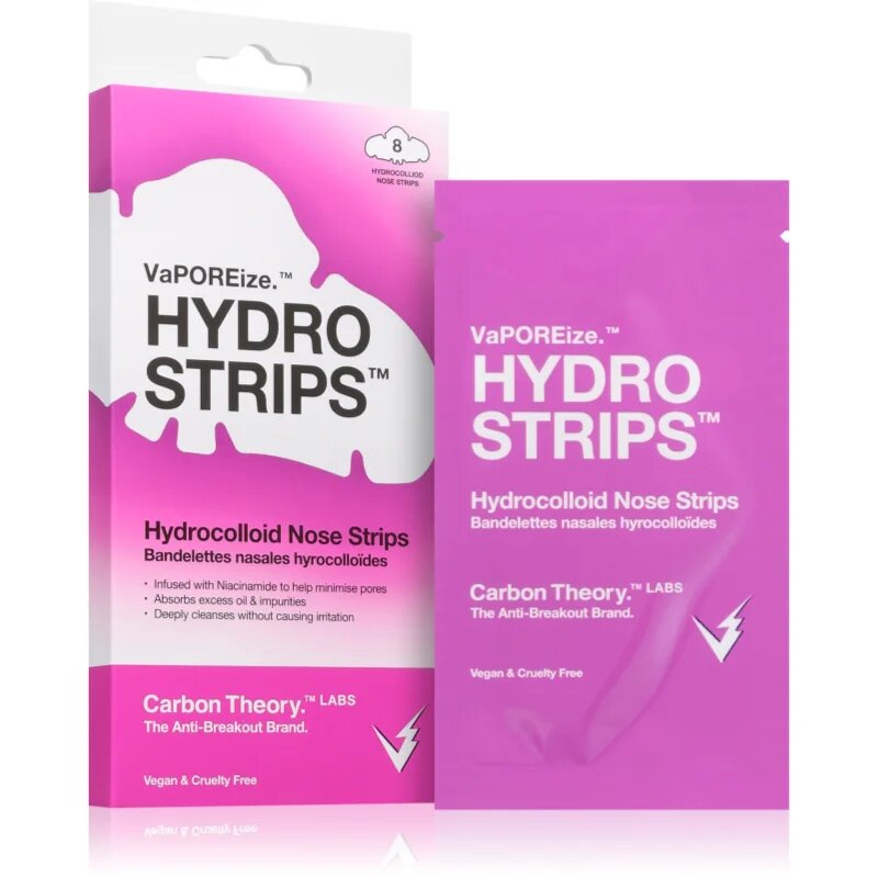 Carbon Theory Vaporeize Hydro Strips čistilni obliž za zamašene pore na nosu 8 kos