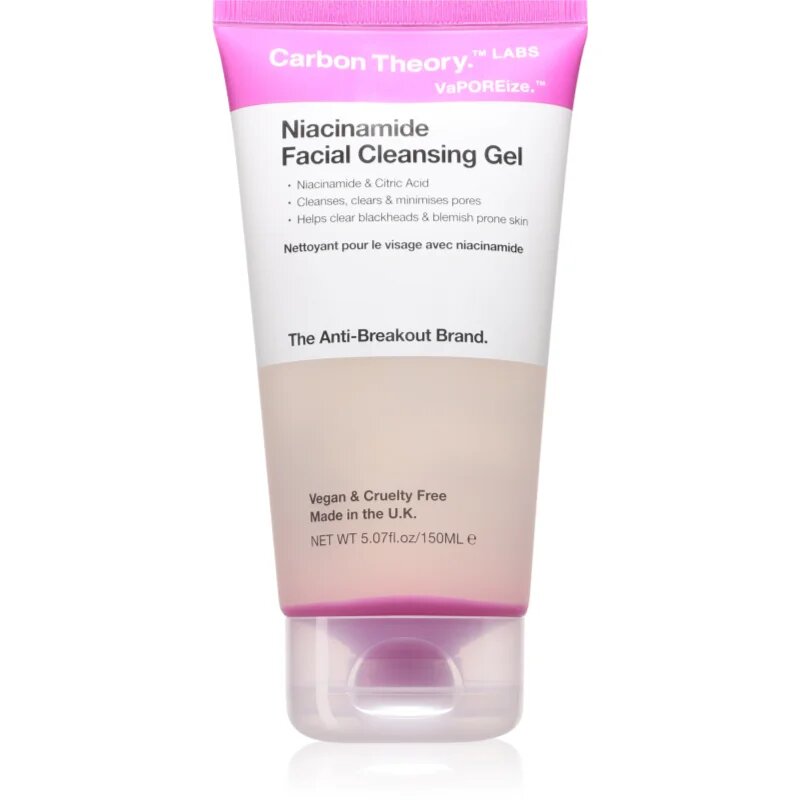 Carbon Theory Vaporeize Niacinamide Cleansing Gel globoko čistilni gel z niacinamidom 150 ml