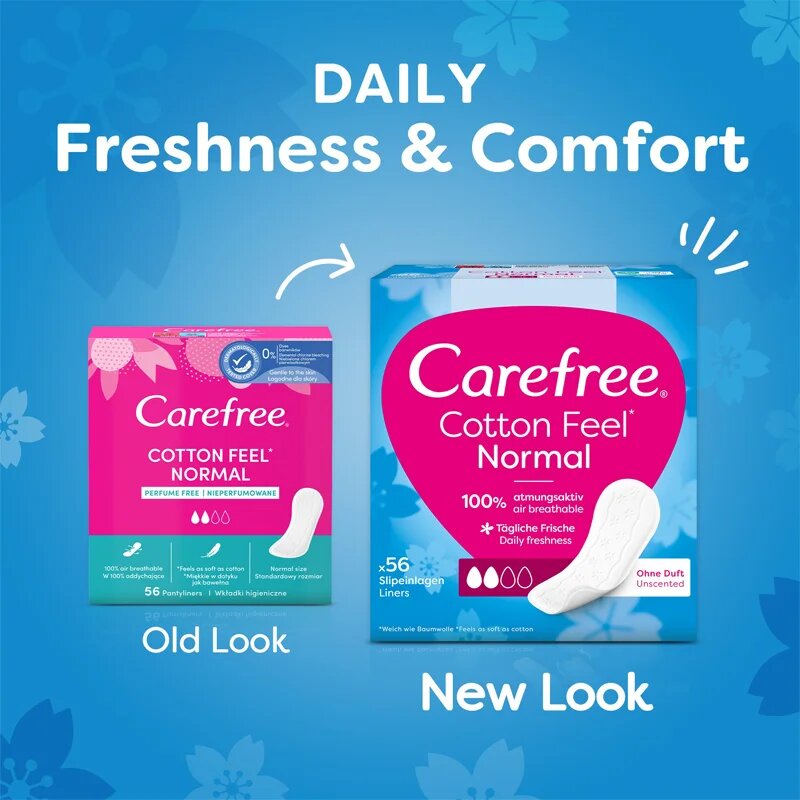 Carefree Cotton dnevni vložki 56 kos