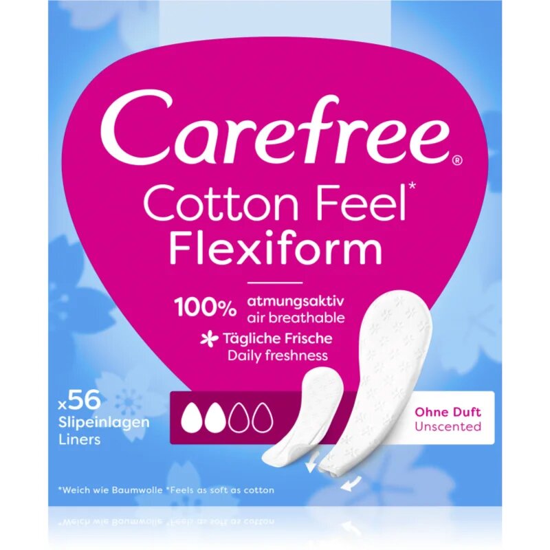 Carefree Cotton Flexiform dnevni vložki brez dodanih dišav 56 kos