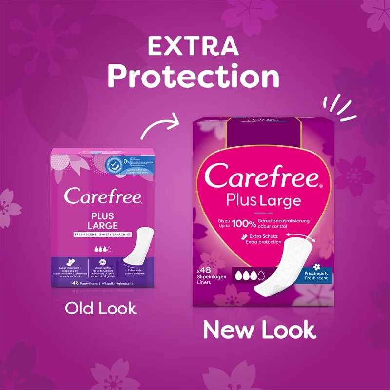 Carefree Plus Large Fresh Scent dnevni vložki 48 kos