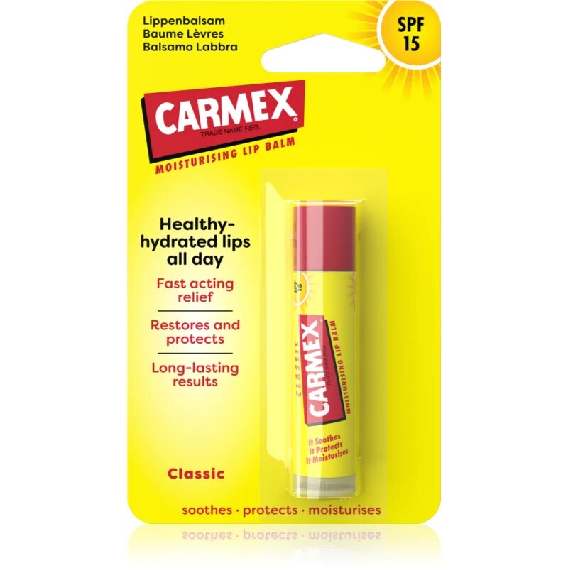 Carmex Classic vlažilni balzam za ustnice v paličici SPF 15 4.25 g