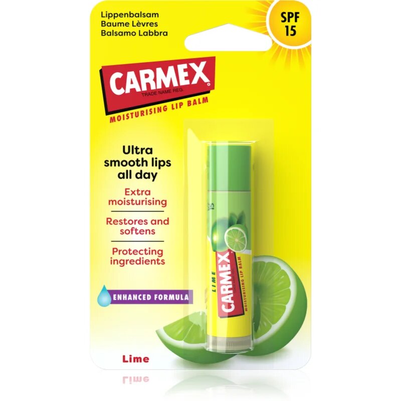 Carmex Lime Twist vlažilni balzam za ustnice v paličici SPF 15 4.25 g