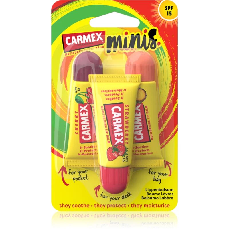 Carmex Minis Potovalni set za suhe ustnice SPF 15