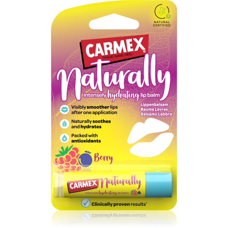 Carmex Naturally Berry vlažilni balzam za ustnice v paličici 4.25 g