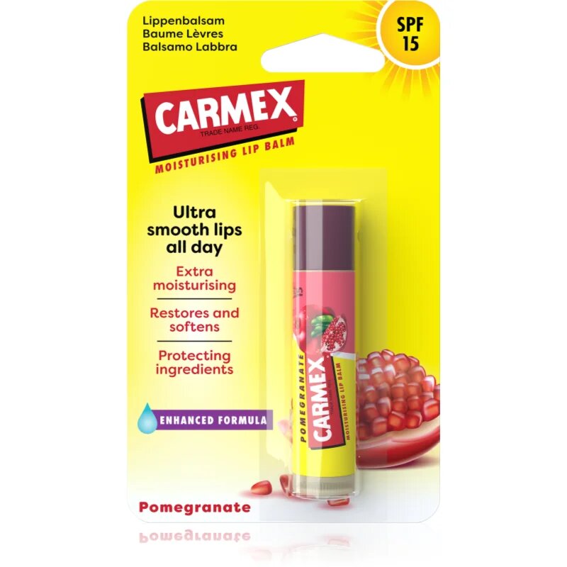 Carmex Pomegranate vlažilni balzam za ustnice v paličici SPF 15 4.25 g