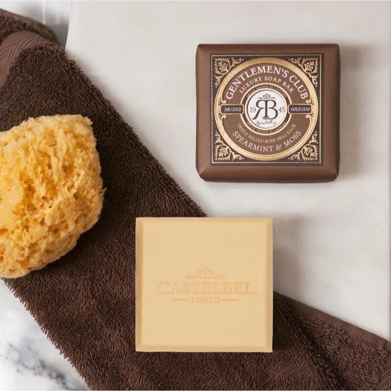 Castelbel Gentlemen's Club Spearmint & Moss luksuzno trdo milo z 24-karatnim zlatom 150 g