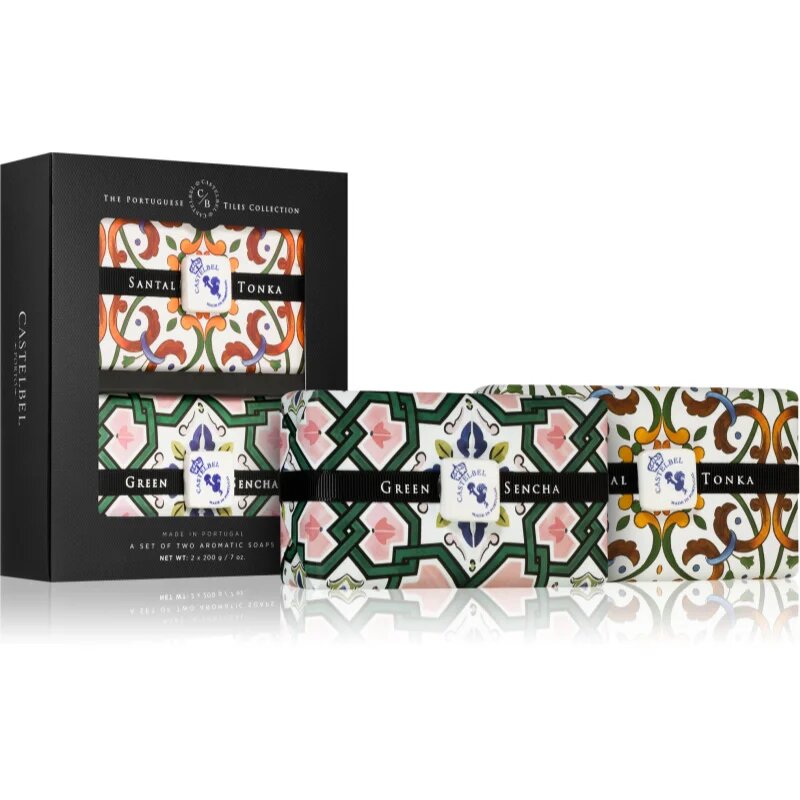 Castelbel Tile Santal Tonka + Green Sencha trdo milo darilni set