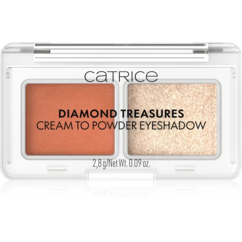 Catrice Diamond Treasures duo senčila za oči odtenek 050 Peach Gleam 2.8 g