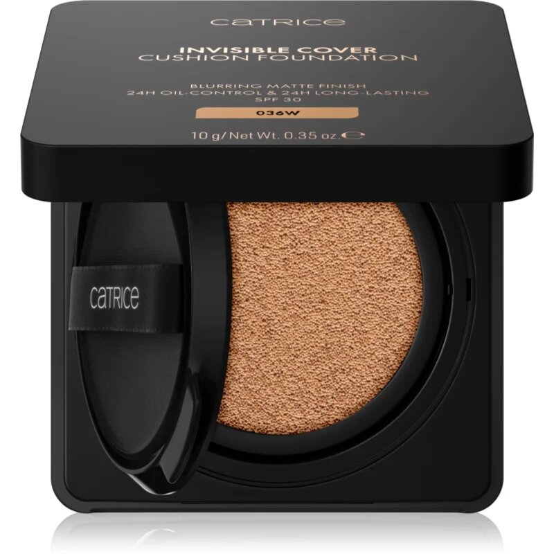 Catrice Invisible Cover Cushion Foundation matirajoči tekoči puder v gobici SPF 30 odtenek 036W 10 g