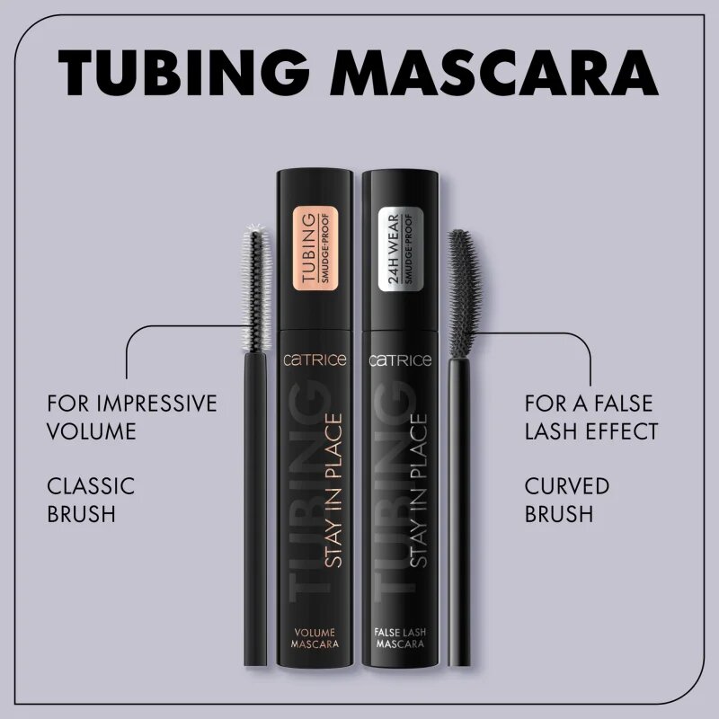 Catrice TUBING Stay In Place maskara z učinkom umetnih trepalnic odtenek 010 No Panda Black 11 ml