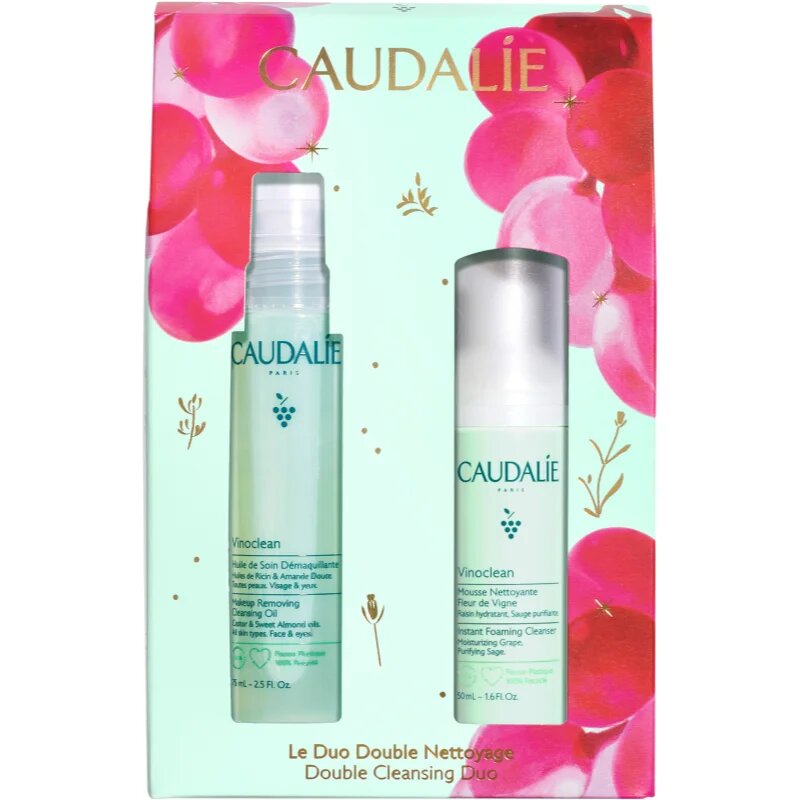 Caudalie Vinoclean Double Cleansing Duo božični darilni set za globinsko čiščenje