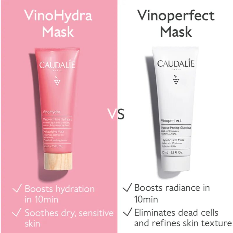 Caudalie VinoHydra Moisturizing Mask vlažilna maska s hranilnim učinkom 75 ml