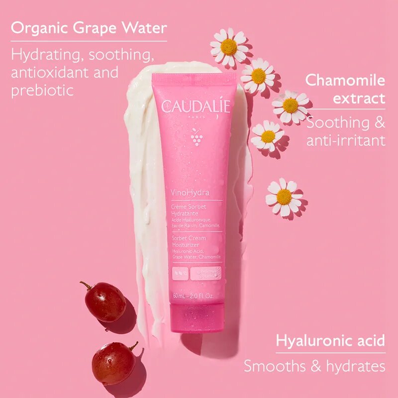 Caudalie VinoHydra Sorbet Cream Moisturizer vlažilna gel krema za občutljivo kožo 60 ml