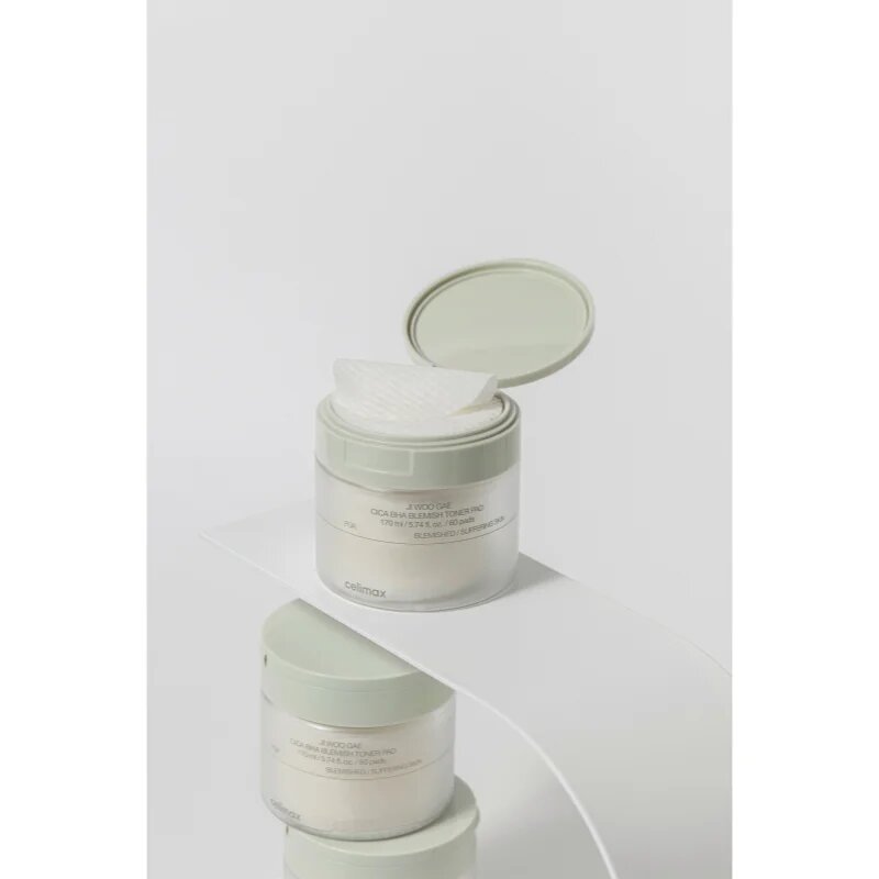 celimax Ji Woo Gae Cica BHA Blemish Toner Pad eksfoliacijske blazinice za občutljivo k aknam nagnjeno kožo 60 kos