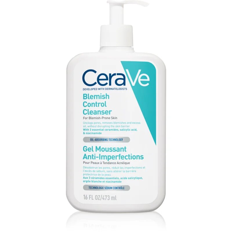 CeraVe Blemish Control čistilni gel proti nepravilnostim na aknasti koži 473 ml
