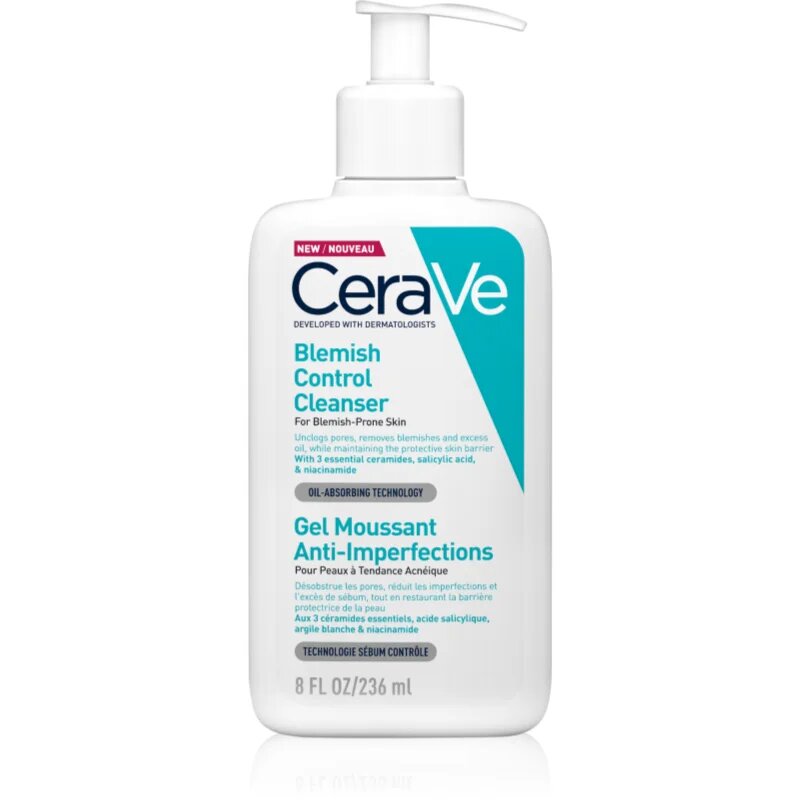 CeraVe Cleansers Blemish Control Cleanser čistilni gel proti nepravilnostim na aknasti koži 236 ml