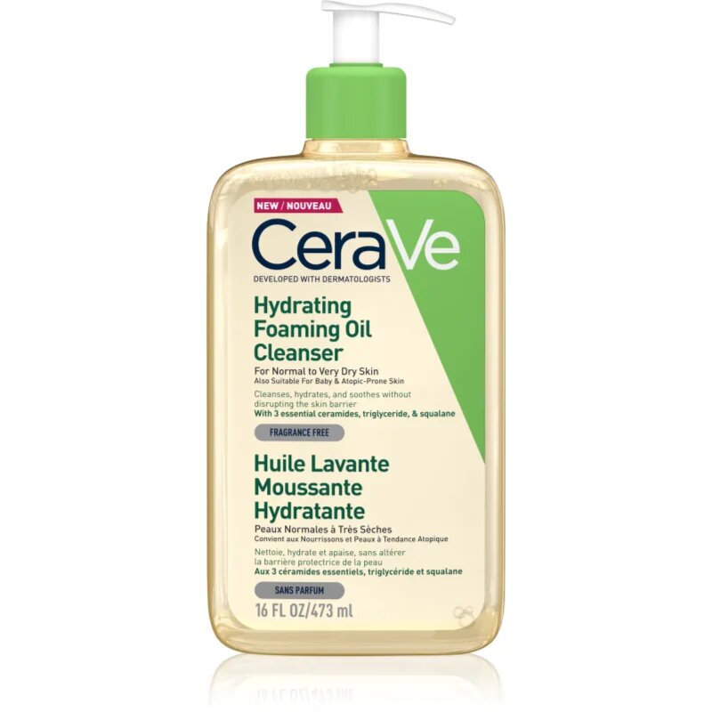 CeraVe Cleansers Hydrating Foaming Oil Cleanser čistilno olje z vlažilnim učinkom 473 ml