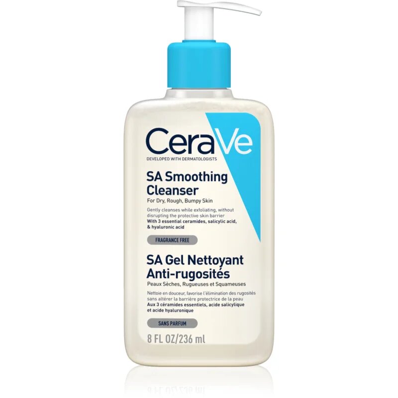 CeraVe Cleansers SA Smoothing Cleanser čistilni in mehčalni gel za suho kožo 236 ml