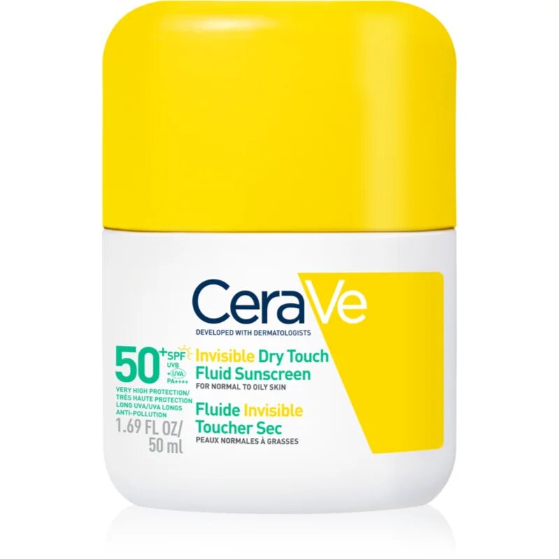 CeraVe Invisible Dry Touch Fluid SPF 50+ zaščitni fluid z mat učinkom SPF 50+ 50 ml