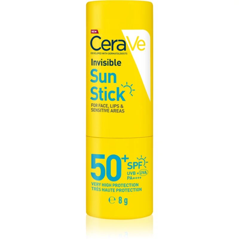 CeraVe Invisible Sun Stick SPF 50+ krema za sončenje v paličici SPF 50+ 8 g