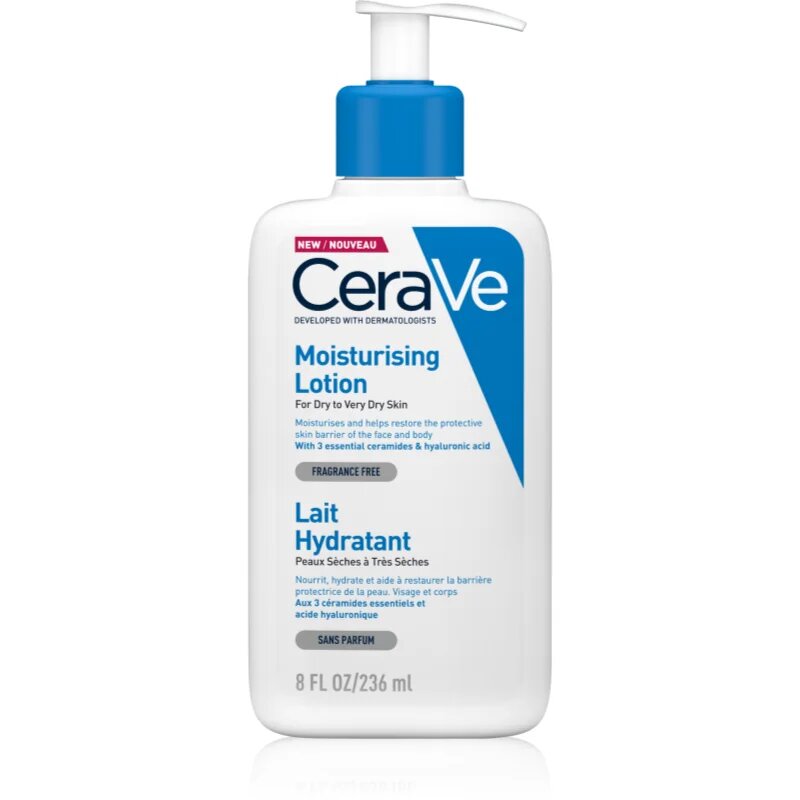CeraVe Moisturizers Lotion vlažilno mleko za obraz in telo za suho do zelo suho kožo 236 ml