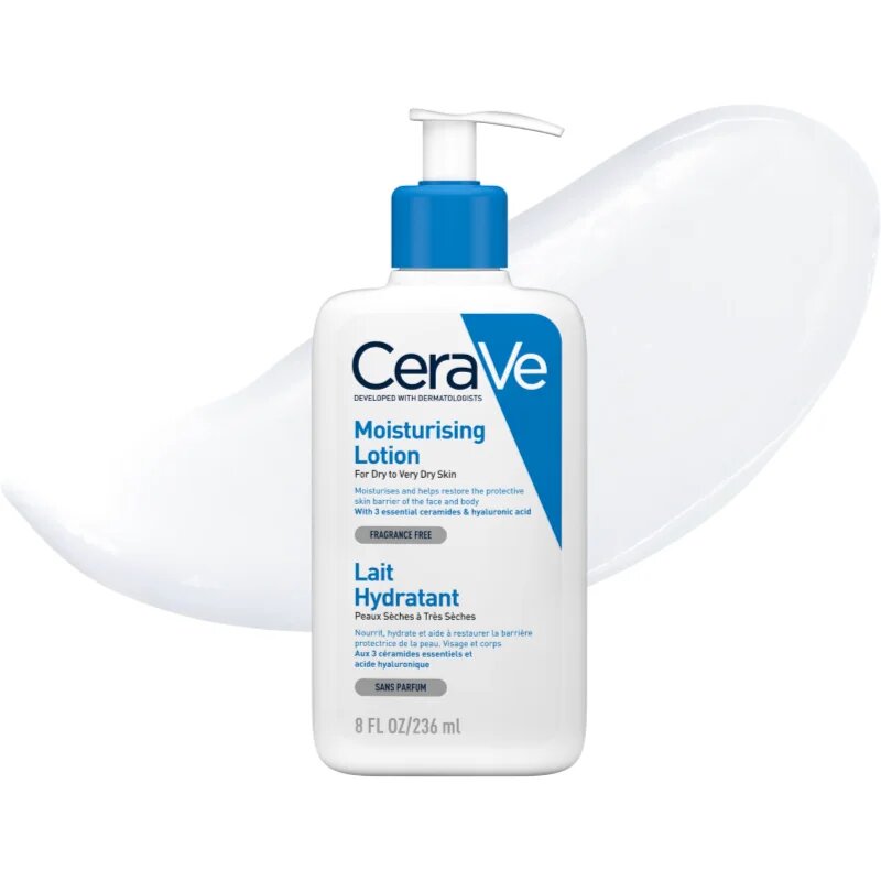 CeraVe Moisturizers Lotion vlažilno mleko za obraz in telo za suho do zelo suho kožo 236 ml