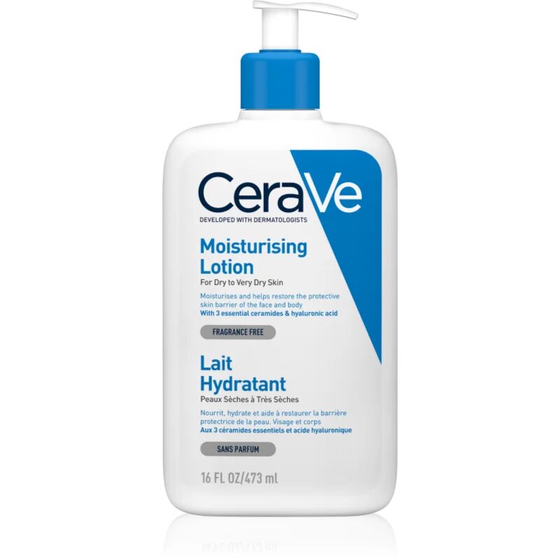 CeraVe Moisturizers Lotion vlažilno mleko za obraz in telo za suho do zelo suho kožo 473 ml