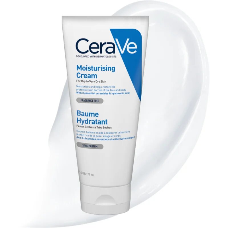 CeraVe Moisturizers vlažilna krema za obraz in telo za suho do zelo suho kožo 177 ml