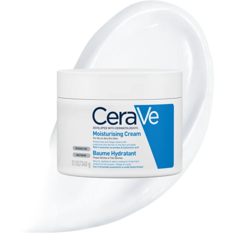 CeraVe Moisturizers vlažilna krema za obraz in telo za suho do zelo suho kožo 340 g