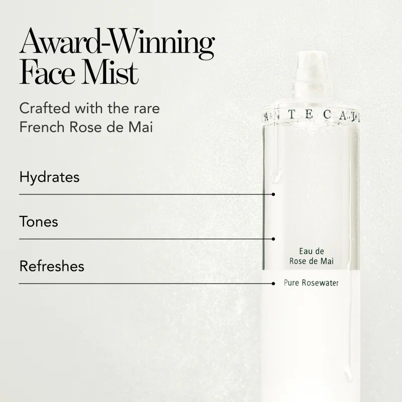 Chantecaille Pure Rosewater Travel Size vlažilno pomirjajoče in osvežilno pršilo 45 ml