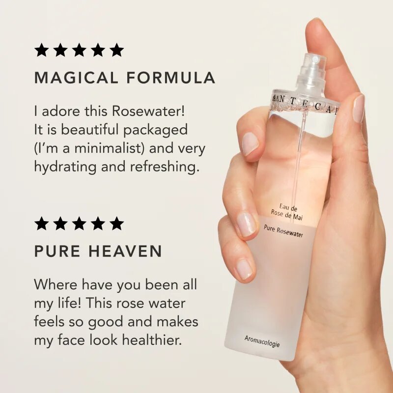 Chantecaille Pure Rosewater Travel Size vlažilno pomirjajoče in osvežilno pršilo 45 ml