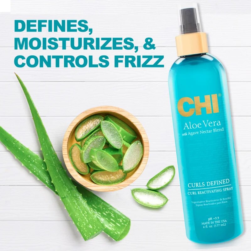 CHI Aloe Vera Curl Reactivating vlažilno pršilo za valovite in kodraste lase 177 ml