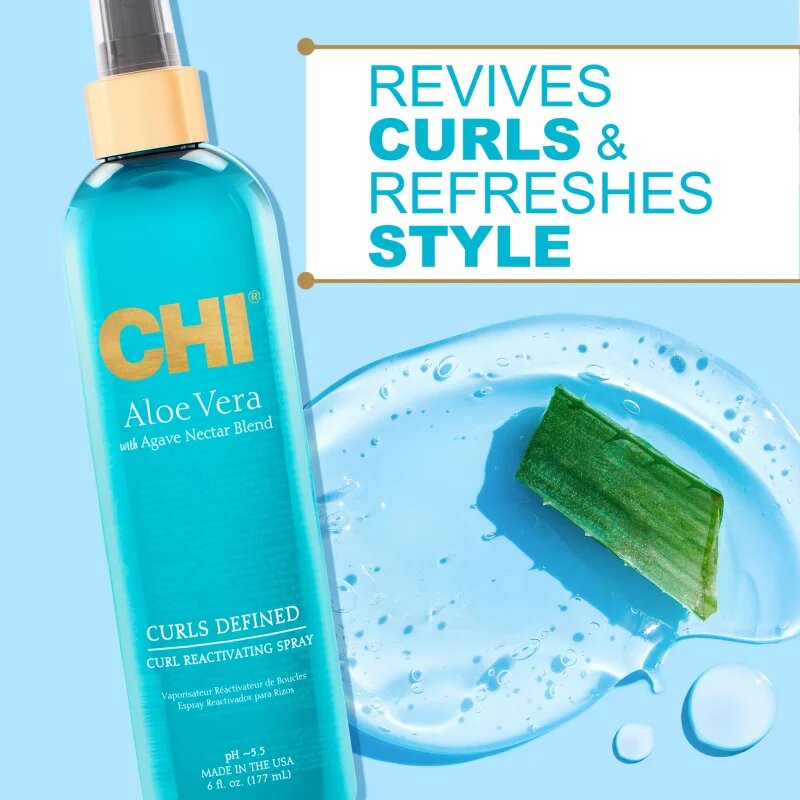 CHI Aloe Vera Curl Reactivating vlažilno pršilo za valovite in kodraste lase 177 ml