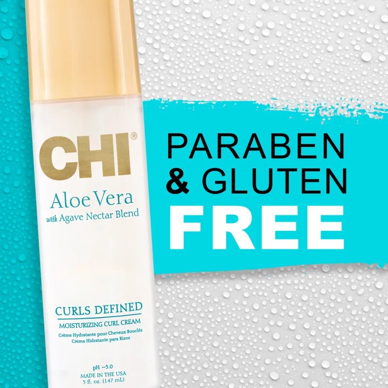 CHI Aloe Vera Moisturizing Curl Cream pršilo brez spiranja za valovite in kodraste lase 147 ml