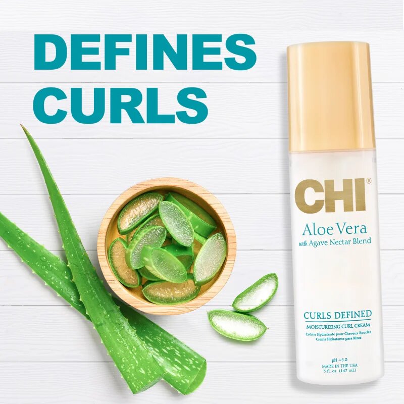 CHI Aloe Vera Moisturizing Curl Cream pršilo brez spiranja za valovite in kodraste lase 147 ml