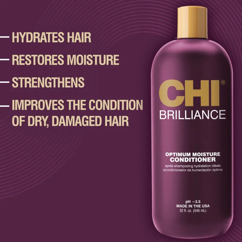 CHI Brilliance Optimum Moisture Conditioner vlažilni balzam za suhe in poškodovane lase 946 ml
