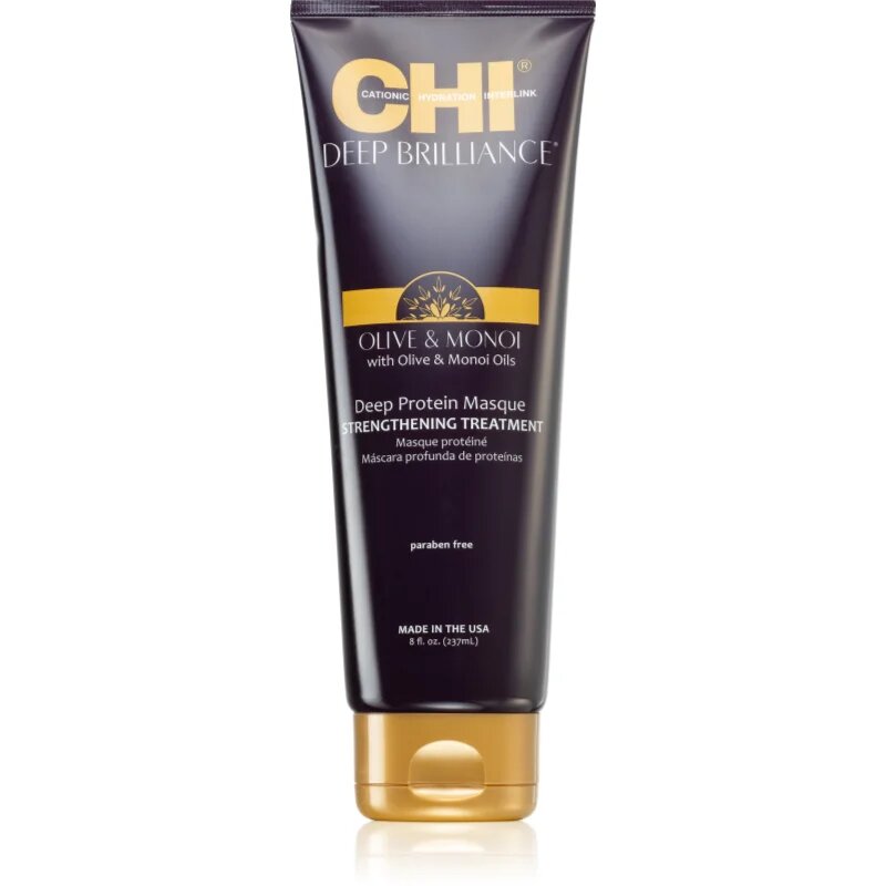 CHI Brilliance Strengthening Treatment krepilna maska za oslabljene poškodovane lase in razcepljene konice z oljčnim oljem 237 ml