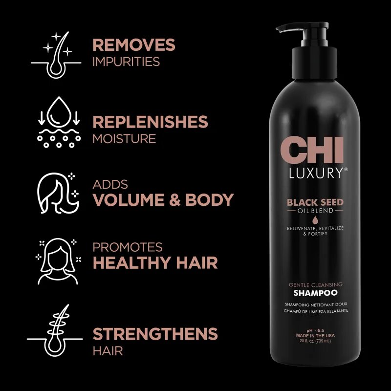 CHI Luxury Black Seed Oil Gentle Cleansing Shampoo nežni čistilni šampon 739 ml