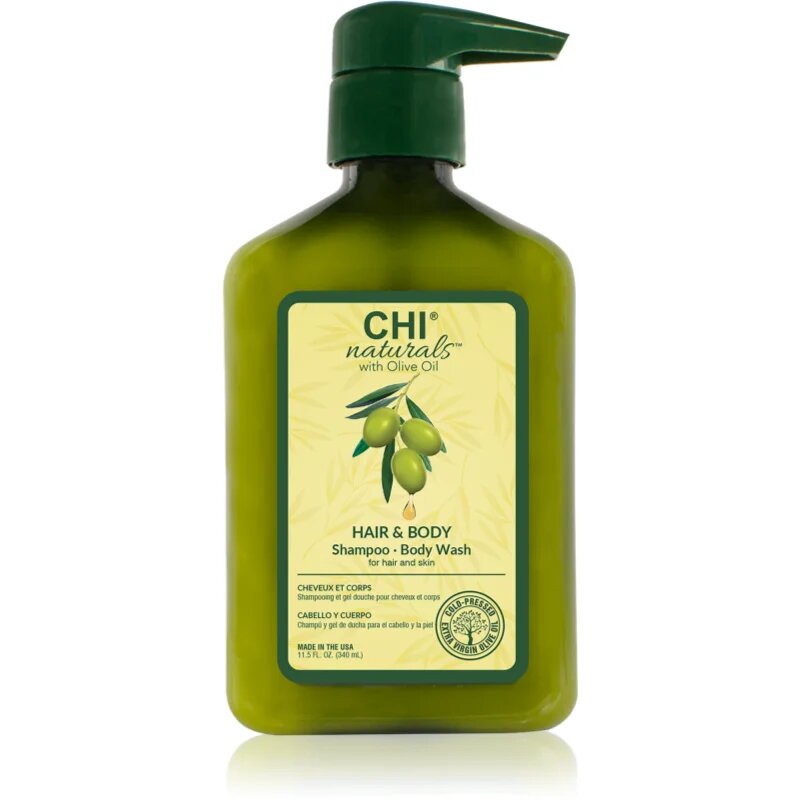 CHI Olive Naturals Hair & Body Shampoo šampon in gel za prhanje z oljčnim oljem 2v1 340 ml