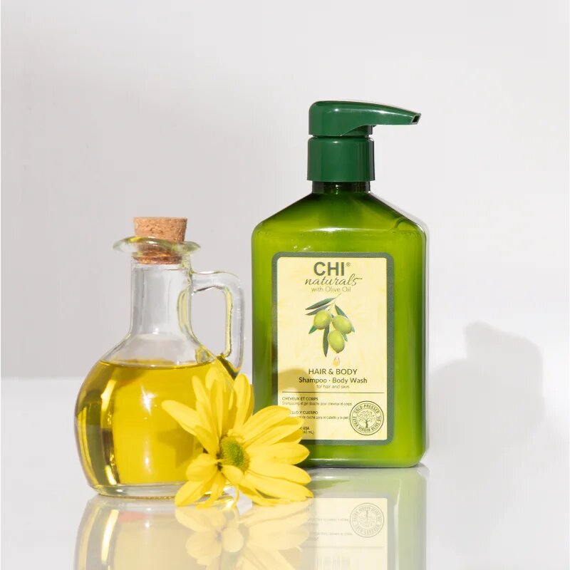 CHI Olive Naturals Hair & Body Shampoo šampon in gel za prhanje z oljčnim oljem 2v1 340 ml