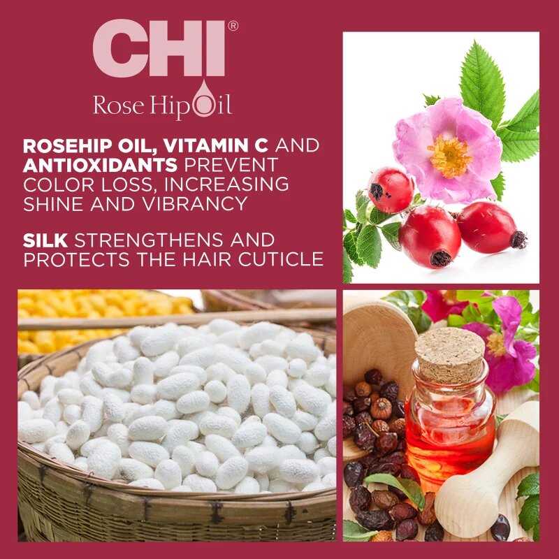 CHI Rose Hip Oil Shampoo šampon za barvane lase 340 ml