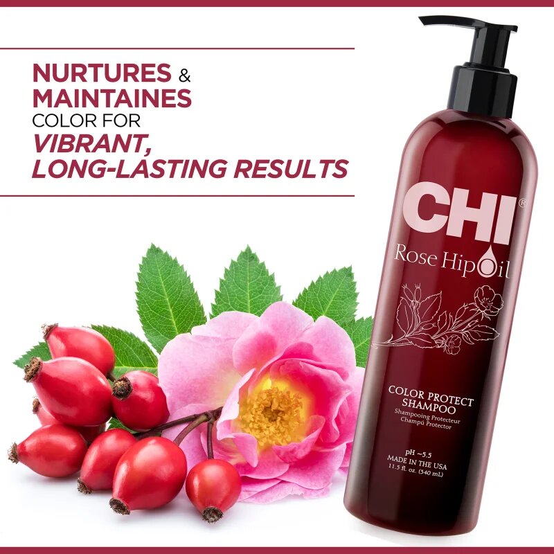 CHI Rose Hip Oil Shampoo šampon za barvane lase 340 ml