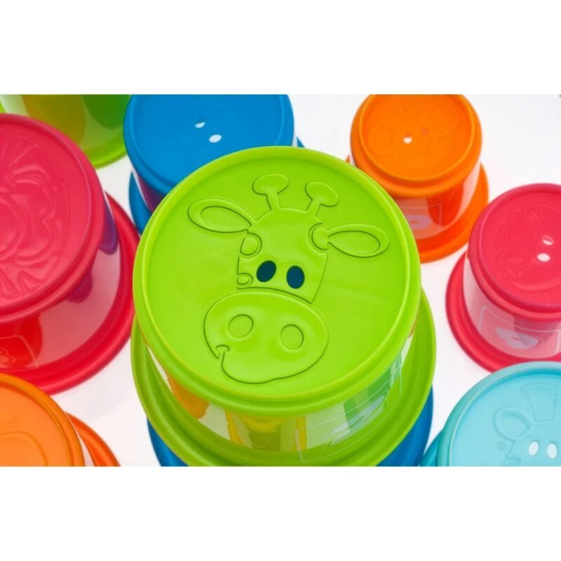 Chicco 2 in 1 Stacking Cups zložljivi lončki 9m+ 10 kos