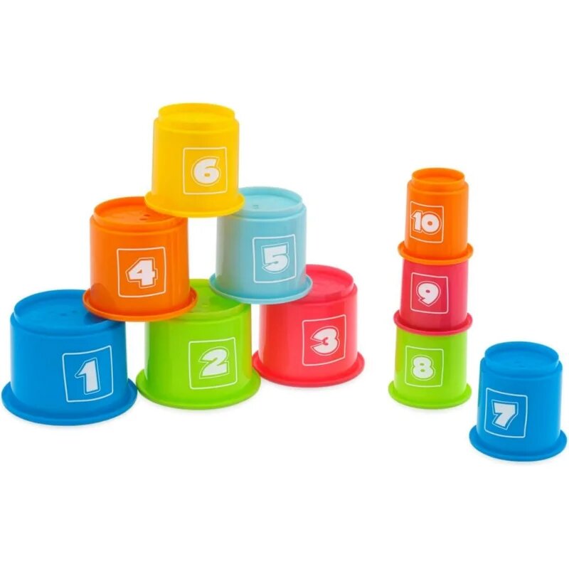 Chicco 2 in 1 Stacking Cups zložljivi lončki 9m+ 10 kos