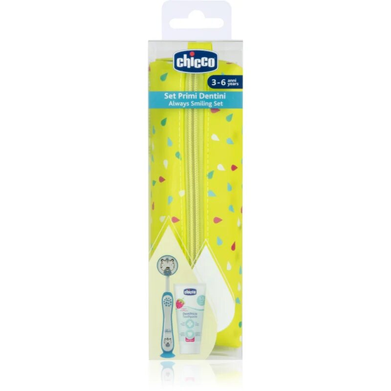 Chicco Always Smiling Set 3y+ set zobne nege z etuijem Tiger 1 kos
