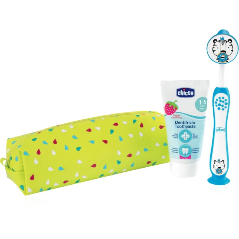 Chicco Always Smiling Set 3y+ set zobne nege z etuijem Tiger 1 kos