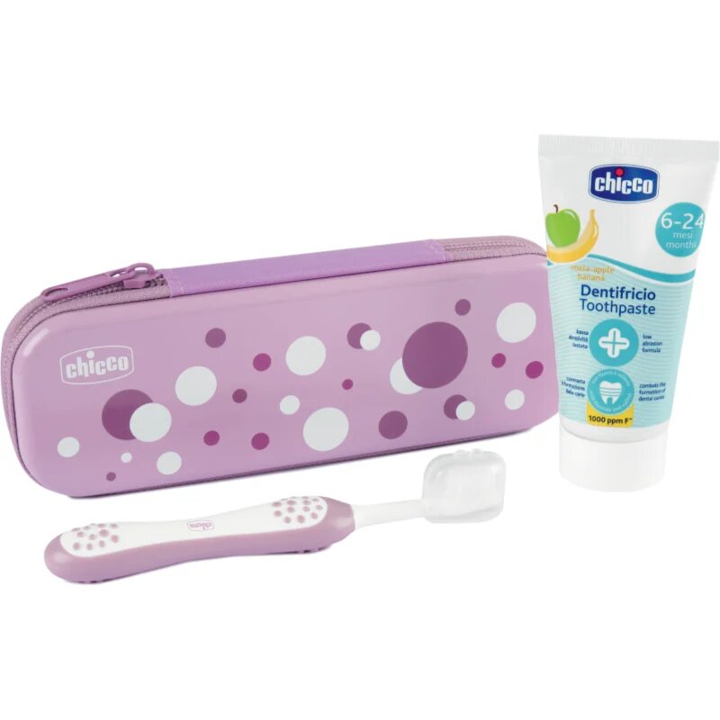 Chicco Always Smiling Set 6m+ set zobne nege z etuijem Lilac