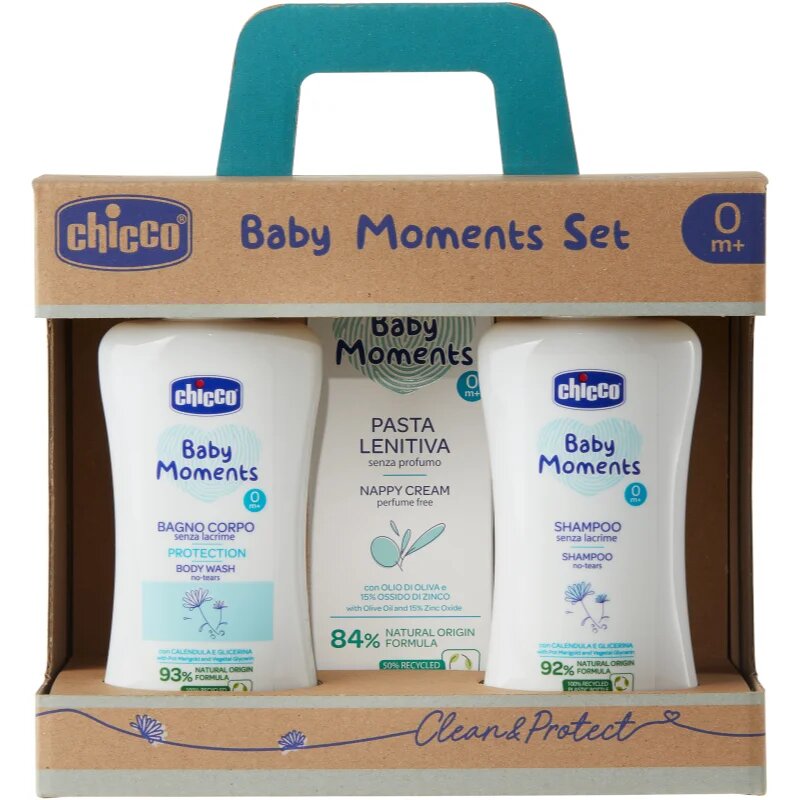 Chicco Baby Moments Clean & Protect darilni set za otroke od rojstva